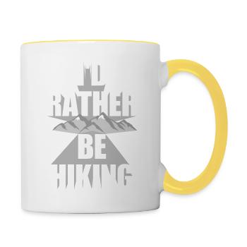Je préfère faire de la randonnée, de la randonnée, de la montagne, de la nature, de la nature - Mug contrasté - blanc/jaune - Droite