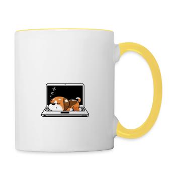 Sie glaubte, dass sie es könnte, aber ihr Hund schlief - Tasse zweifarbig - Weiß/Gelb - Rechts