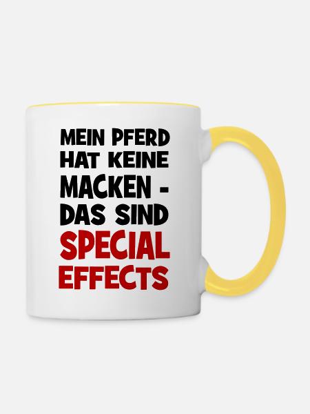 Pferd - Tasse zweifarbig - Weiß/Gelb