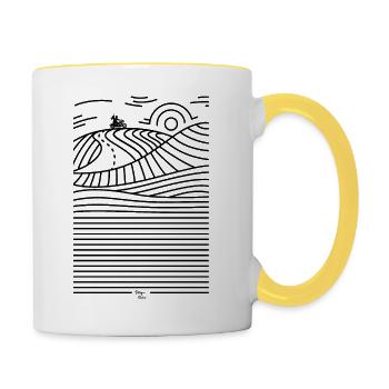 Du vent dans les cheveux - Mug contrasté - blanc/jaune - Droite