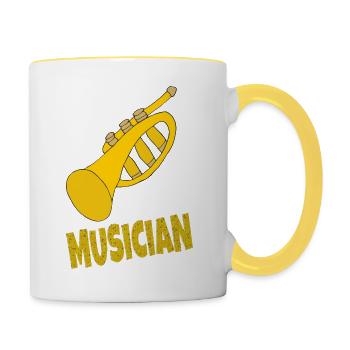 TRUMPET MUSICIAN - Contrasting Mug - white/yellow - Right