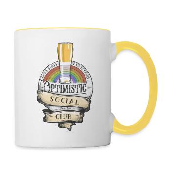 Optimistisch - Tasse zweifarbig - Weiß/Gelb - Rechts