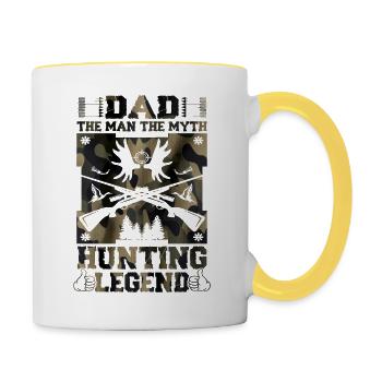 Chasse, gibier, chasse, nature, chasseur, faune animale - Mug contrasté - blanc/jaune - Droite