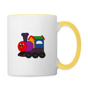 Kleine Eisenbahn Tuf Tuf - Tasse zweifarbig - Weiß/Gelb - Rechts