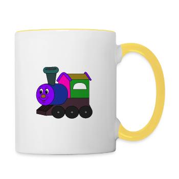 Kleine Eisenbahn Tuf Tuf - Tasse zweifarbig - Weiß/Gelb - Rechts