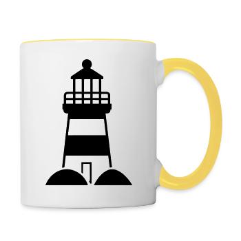 Leuchtturm - Tasse zweifarbig - Weiß/Gelb - Rechts