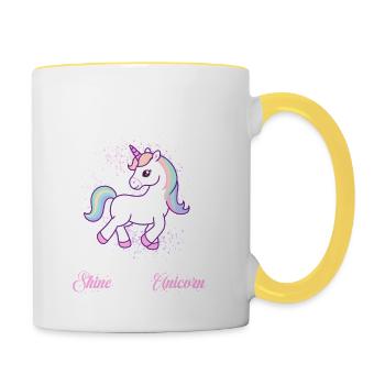 Glitter Fitness Unicorn Outfit - Contrasting Mug - white/yellow - Right