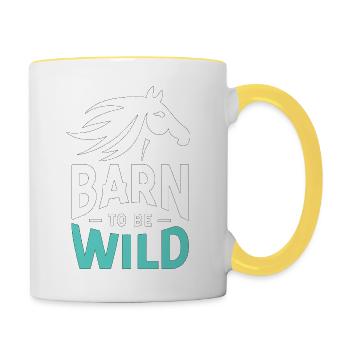 Scheune "Wild sein - Tasse zweifarbig - Weiß/Gelb - Rechts