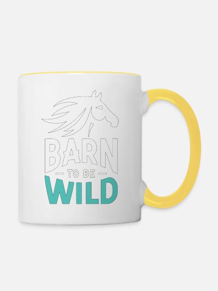 Scheune "Wild sein - Tasse zweifarbig - Weiß/Gelb