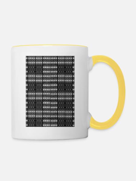 Uni-einzigartig - Tasse zweifarbig - Weiß/Gelb