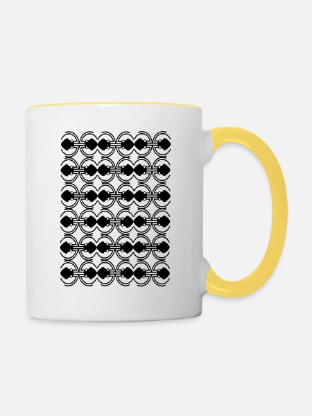 Aufwändig - Tasse zweifarbig - Weiß/Gelb