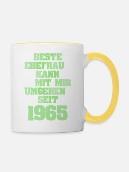 1965 - Tasse zweifarbig - Weiß/Gelb