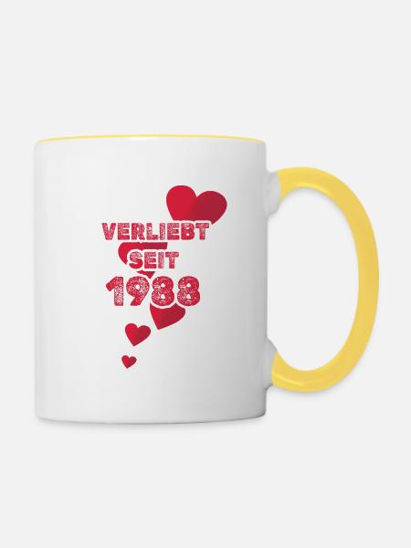1988 - Tasse zweifarbig - Weiß/Gelb