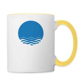 Paradis bleu - Mug contrasté - blanc/jaune - Droite