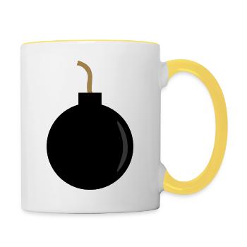 Bombe - Mug contrasté - blanc/jaune - Droite