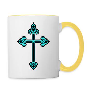 Cross Sign Faith - Contrasting Mug - white/yellow - Right
