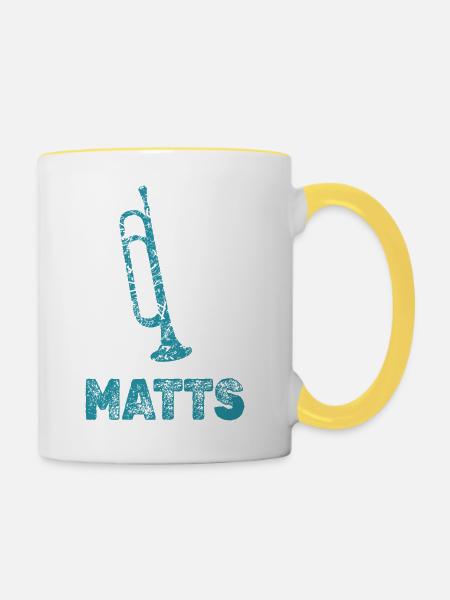 Matts - Tasse zweifarbig - Weiß/Gelb