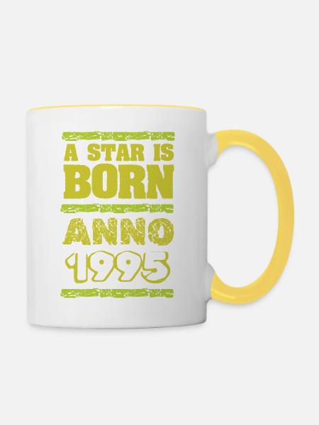 Star 1995 - Tasse zweifarbig - Weiß/Gelb