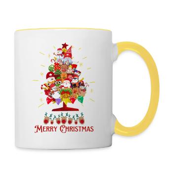 Funny Christmas Tree - Contrasting Mug - white/yellow - Right