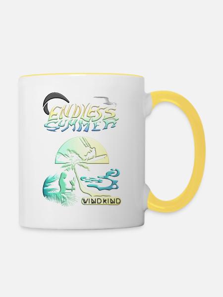 Endlos Sommer - Tasse zweifarbig - Weiß/Gelb