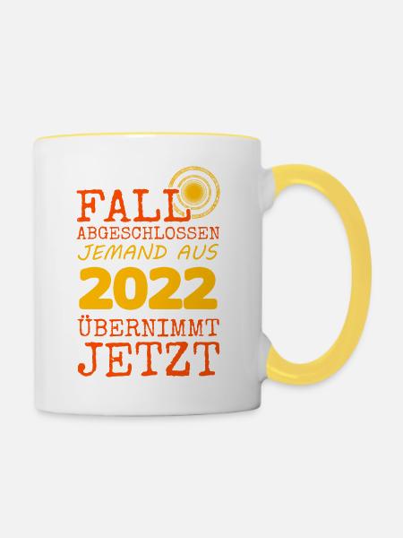 2022 2022 - Tasse zweifarbig - Weiß/Gelb