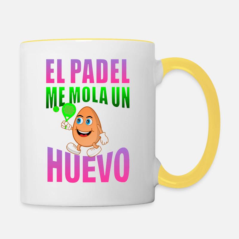 Padel is an egg cool - Contrasting Mug - white/yellow