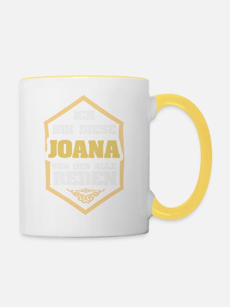 Joana - Tasse zweifarbig - Weiß/Gelb
