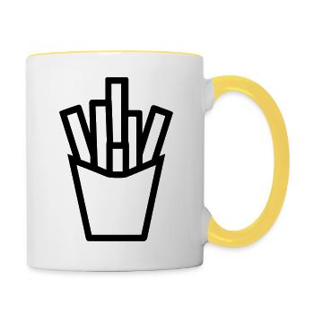 Pommes frites - Tasse zweifarbig - Weiß/Gelb - Rechts