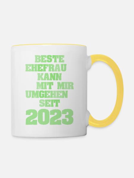 Ehe 2023 - Tasse zweifarbig - Weiß/Gelb