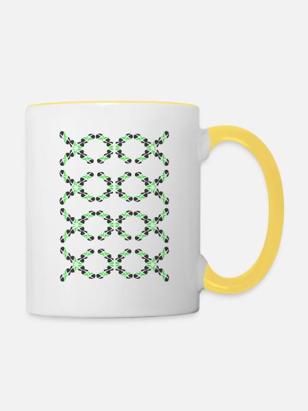 Neu - Tasse zweifarbig - Weiß/Gelb
