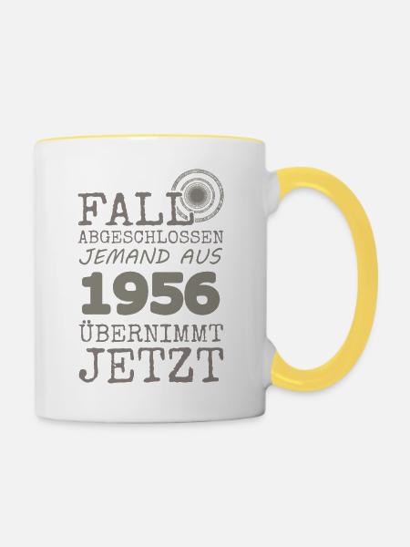 Fall 1956 - Tasse zweifarbig - Weiß/Gelb