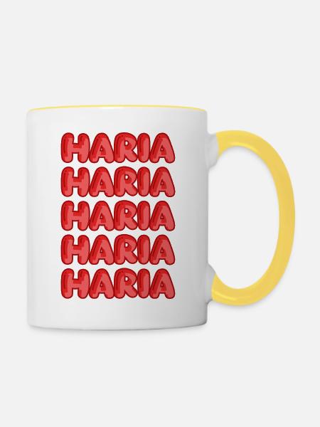 Haria - Tasse zweifarbig - Weiß/Gelb