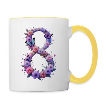 Women's Day 8 March Together for Strength & Freedom - Contrasting Mug - white/yellow - Right