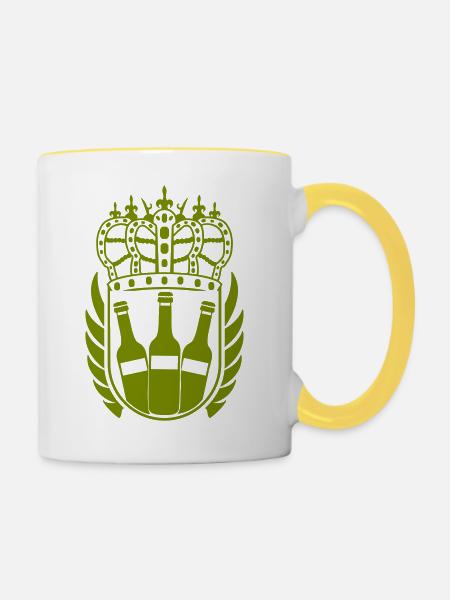bier wappen - Tasse zweifarbig - Weiß/Gelb