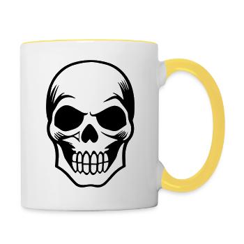 Skull - Contrasting Mug - white/yellow - Right