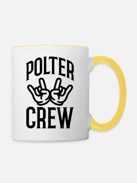 Polter Crew Polterabend - Tasse zweifarbig - Weiß/Gelb