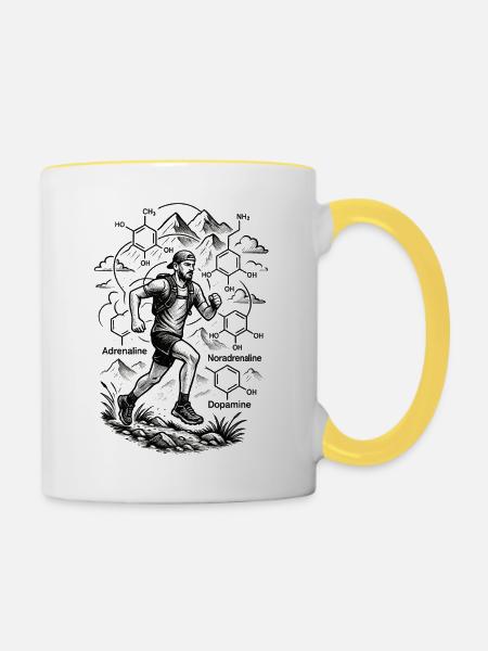 chemie der trails - Tasse zweifarbig - Weiß/Gelb