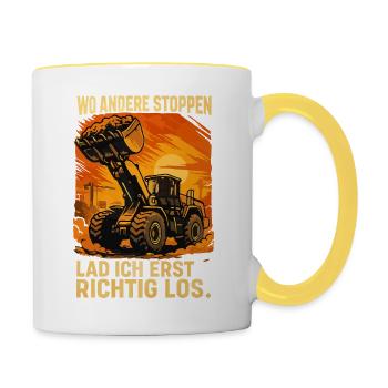 Radlader - Tasse zweifarbig - Weiß/Gelb - Rechts