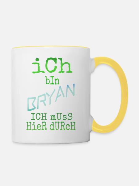 Bryan als Bryan - Tasse zweifarbig - Weiß/Gelb