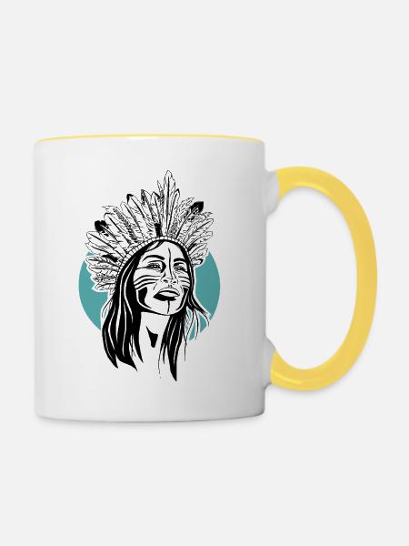 Karibik - Tasse zweifarbig - Weiß/Gelb