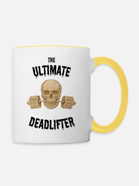 Skull gym - Tasse zweifarbig - Weiß/Gelb