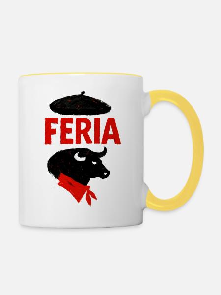 Feria – Baskenland - Tasse zweifarbig - Weiß/Gelb