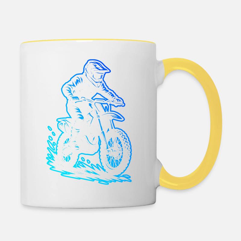 Déclaration directe sur le motocross - Mug contrasté - blanc/jaune