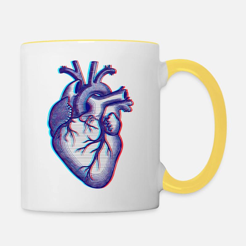 Anatomic Heart - Contrasting Mug - white/yellow
