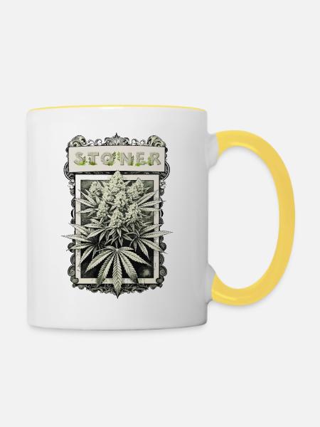 Stoner - Tasse zweifarbig - Weiß/Gelb