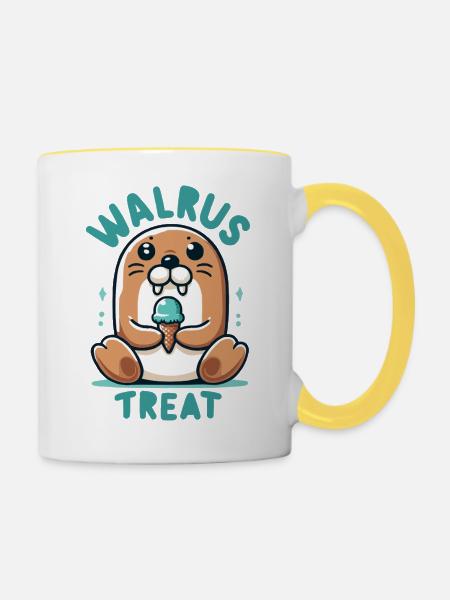 Walrus Treat Eiscreme - Tasse zweifarbig - Weiß/Gelb