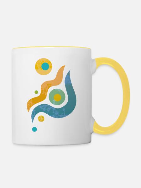 yoga-design_44 - Tasse zweifarbig - Weiß/Gelb
