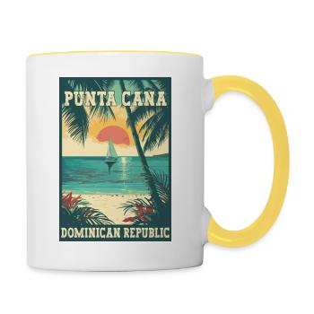Experience Punta Cana Dominican Republic - Contrasting Mug - white/yellow - Right