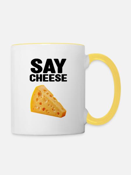 Käsekeil Freude - Tasse zweifarbig - Weiß/Gelb