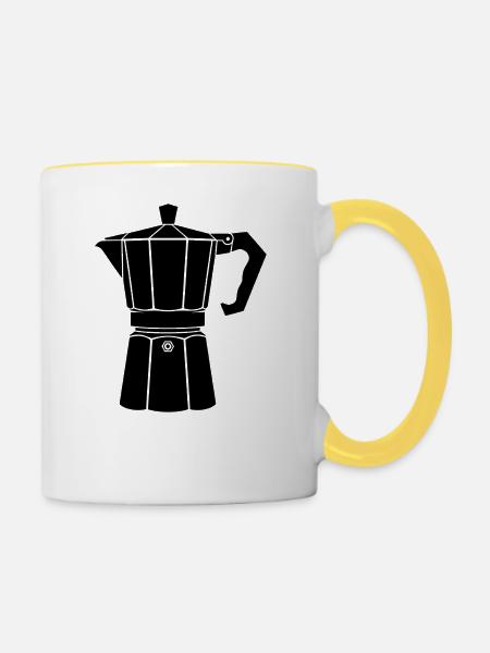 Moka Pot - Tasse zweifarbig - Weiß/Gelb